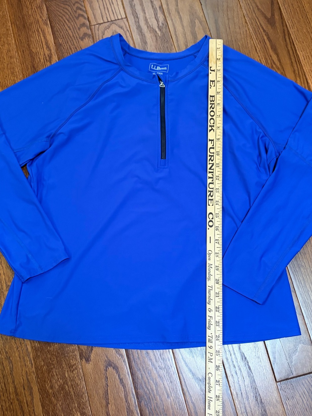 L.L. Bean Long Sleeve Half-Zip Shirt - Royal Blue SPF Swim Shirt Rash guard - Picture 4 of 5